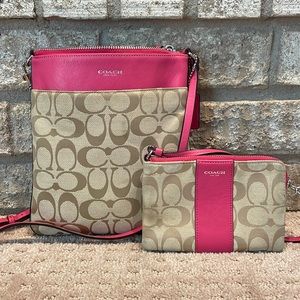 Factory Outlet Coach Cross-body w matching Wristlet.